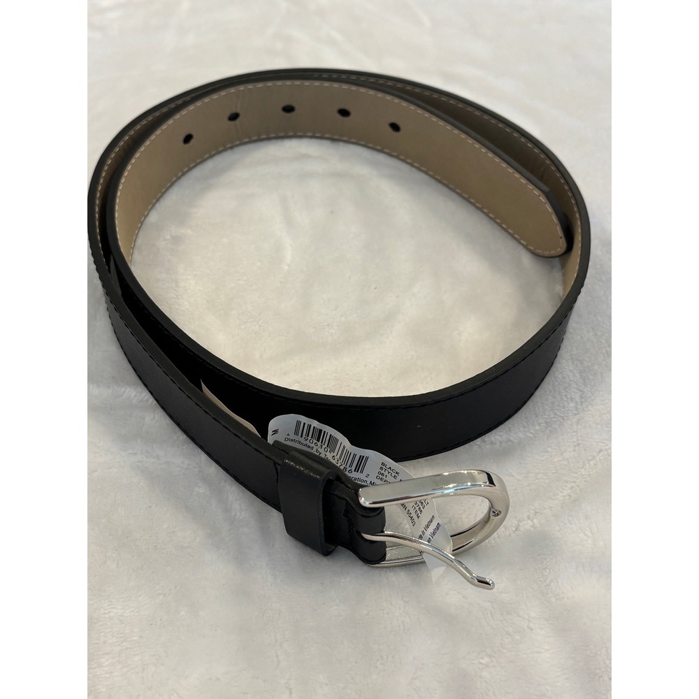 Target Black Faux Leather Belt Silver Buckle PWF17-0363 Medium